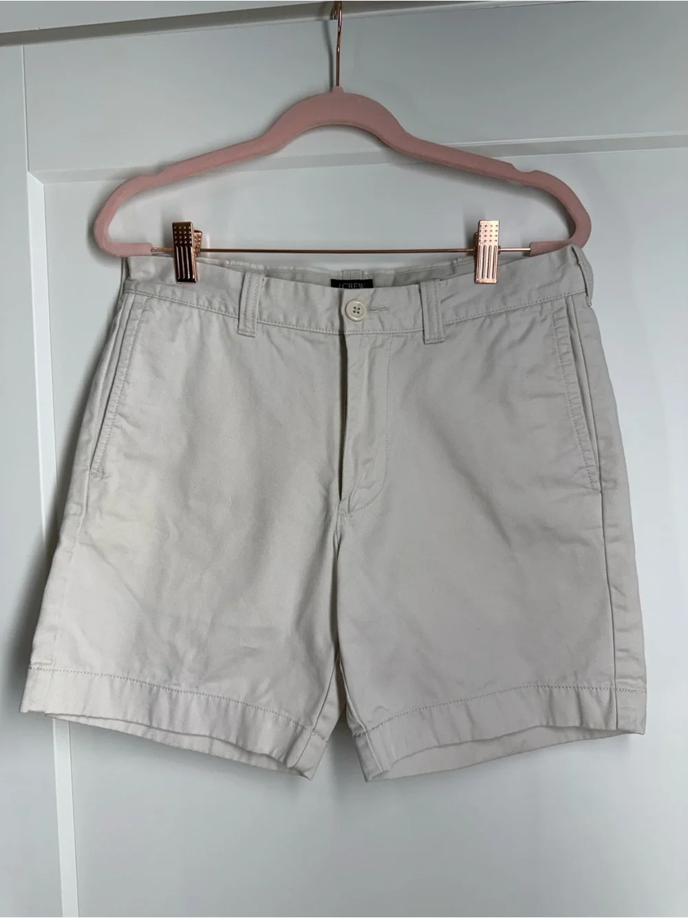 J.Crew Reade Men’s Khaki Chino Shorts Size 29W Beige Cotton Flat Front